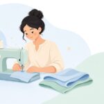 試し縫いの確認をイメージしたイラスト