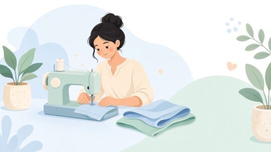 試し縫いの直線を見てから本番の布を縫う