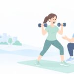 戸越銀座駅の近くで通い放題のパーソナルジムはをイメージしたイラスト