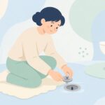 便器交換で排水アジャスターを取り付ける様子をイメージしたイラスト
