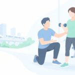 豊洲駅の近くで通い放題のパーソナルジムはをイメージしたイラスト