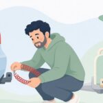 トレーラーにブレークアウェイケーブルを取り付ける様子をイメージしたイラスト