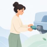 トレーラー配線カプラーに防水カバーを付ける様子をイメージしたイラスト