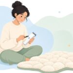 タフティング用クリッパーの替刃を交換する様子をイメージしたイラスト