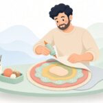 タフティングラグに裏地フェルトを貼る様子をイメージしたイラスト