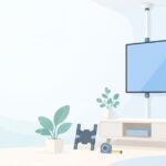 賃貸でもテレビを壁掛けにできるをイメージしたイラスト