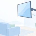 テレビを左右に向けたいをイメージしたイラスト