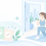 梅田で女性専用の個室ジムを探すをイメージしたイラスト