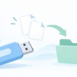 USBメモリで消したファイルを無料で戻す方法をイメージしたイラスト