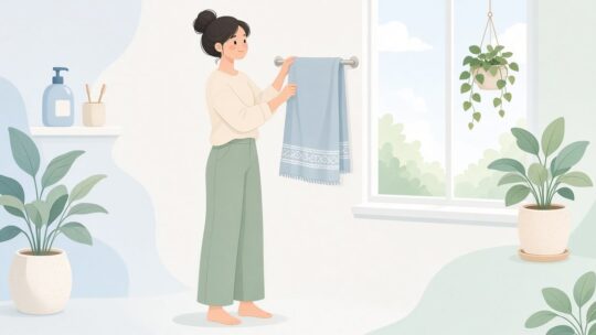 使用後のバスタオルを洗濯まで干す場所の作り方