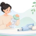 掃除機のダストカップ蓋を交換する様子をイメージしたイラスト