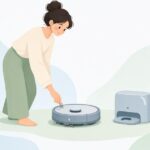 掃除機の充電端子を交換する様子をイメージしたイラスト