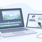 動画編集は独学かスクールかをイメージしたイラスト