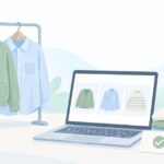 古着をネットで売りたいをイメージしたイラスト