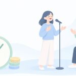 ボイトレを1回60分しっかり受けたいをイメージしたイラスト