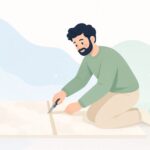 壁紙ジョイント用下敷きテープをイメージしたイラスト