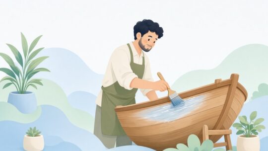 和船修理職人の船体樹脂補修用ラミネートブラシ｜刷毛幅と毛材