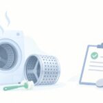 洗濯機のにおいが気になるをイメージしたイラスト