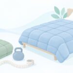 重い毛布を試してみたいをイメージしたイラスト