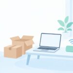 光回線の開通待ちでネットがないをイメージしたイラスト