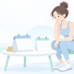 女性ジムは1年契約と月契約のどっちをイメージしたイラスト