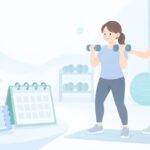 女性トレーナーだけのジムに通うをイメージしたイラスト