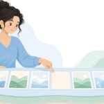 作品リストの欠番確認をイメージしたイラスト