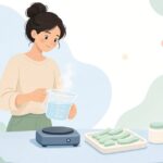 プラスチゾルで自作ワームを作る様子をイメージしたイラスト