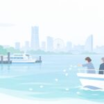 横浜で海洋散骨をしたいをイメージしたイラスト