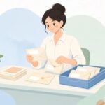 郵便番号と住所の照合をイメージしたイラスト