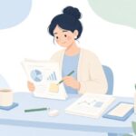 図表番号と本文参照の照合をイメージしたイラスト